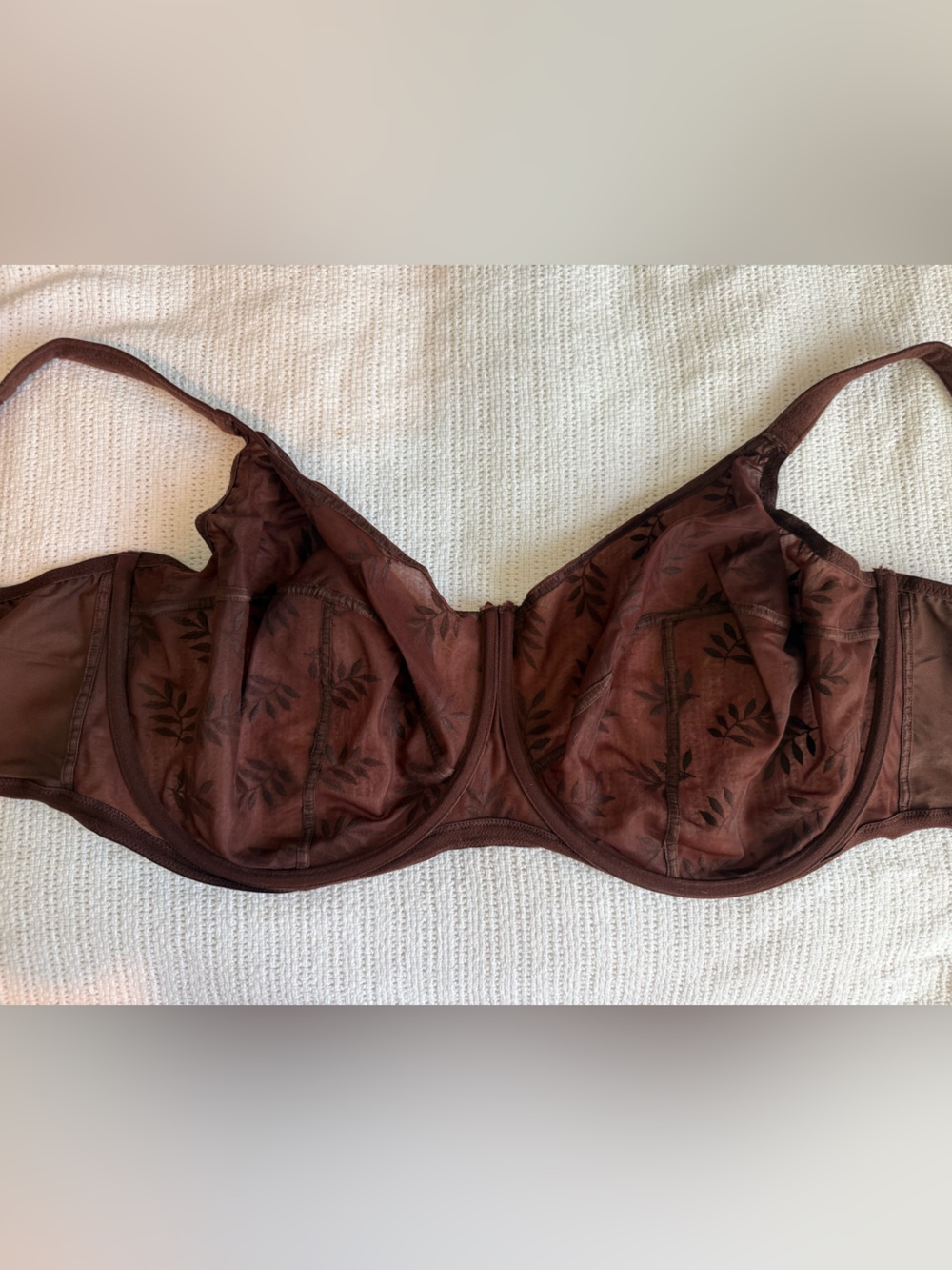Panache Tango 42HH Brown Embroidered Underwire Balconette Bra 3251